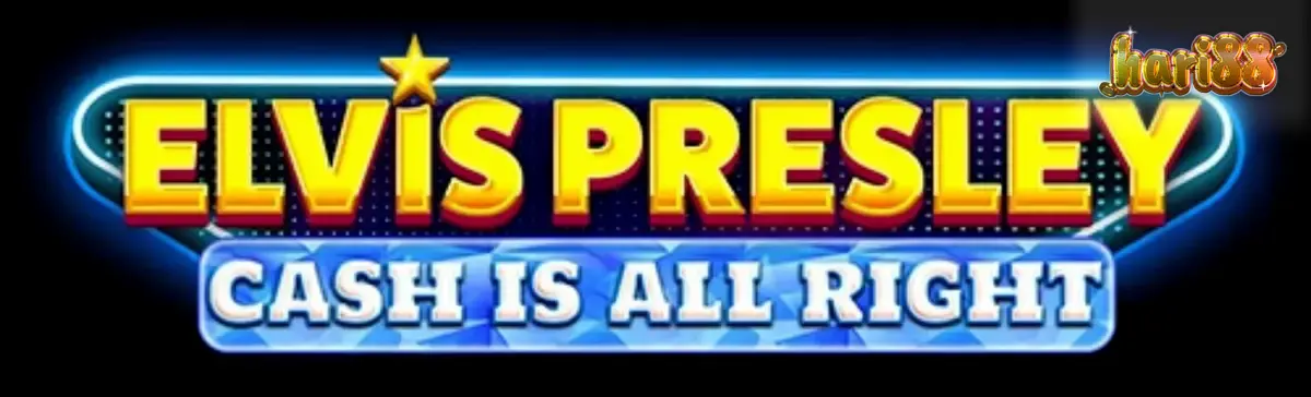 Tampilan visual neon dan retro dari slot Elvis Presley: Cash is All Right